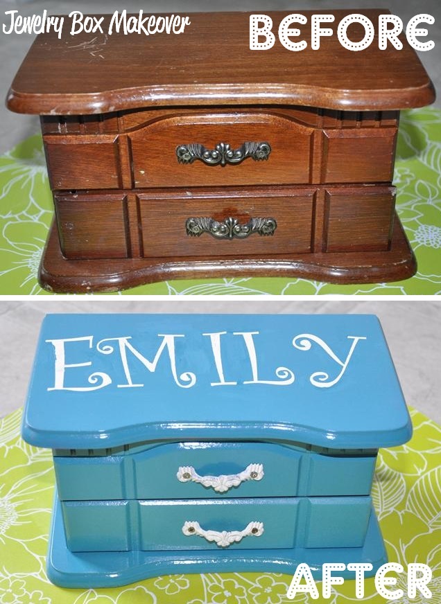 before and after jewelry box makeover